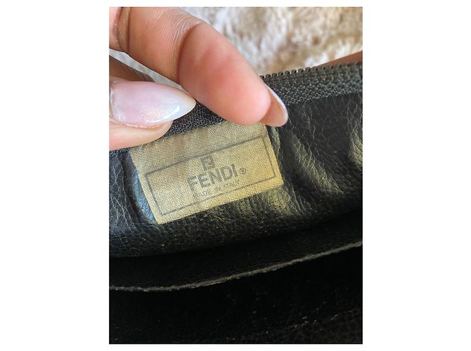 Pochette Fendi in pelle marrone e grigia Grigio - vista 7