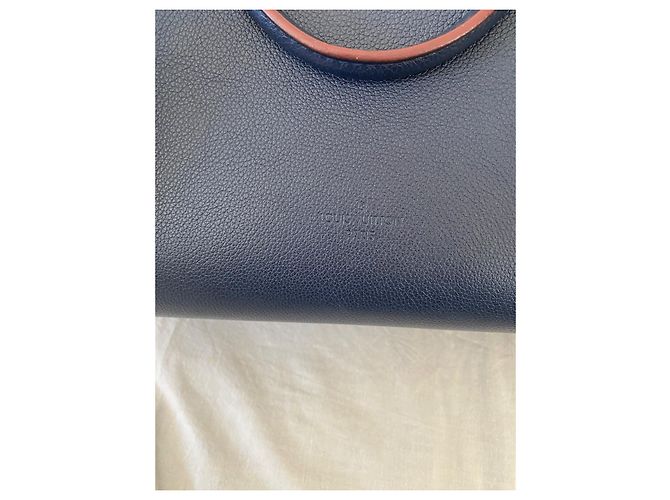 Borsa a mano Louis Vuitton Lockme in pelle blu navy - vista 7