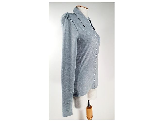 Lemaire Polo de Manga Larga Gris Algodón - vista 3