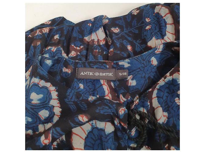 Antik Batik Midikleid Blau Viscose Mehrfarben - Ansicht 7