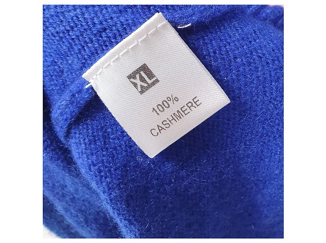 Autre Marque Max Tonso Kaschmirpullover blau V Ausschnitt XL - Ansicht 6