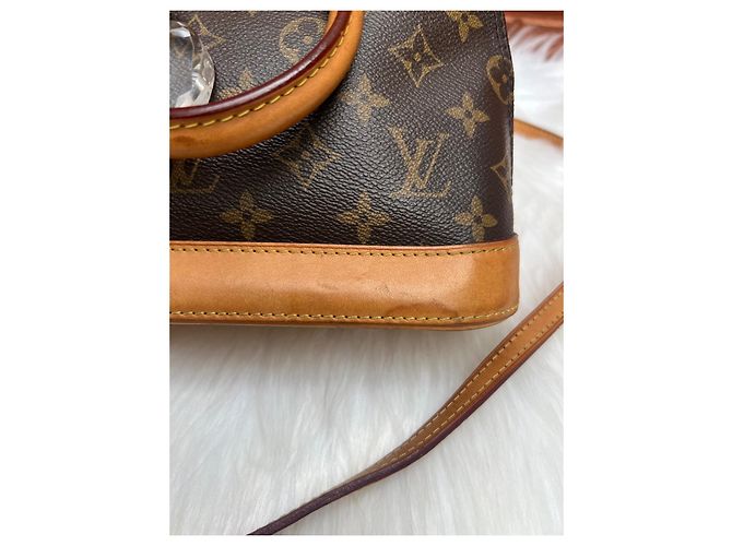 Borsa a mano Louis Vuitton Alma Marrone in cotone - vista 10