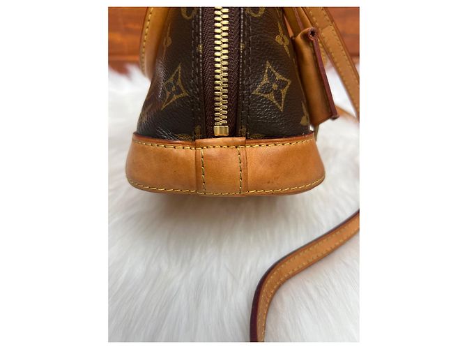 Borsa a mano Louis Vuitton Alma Marrone in cotone - vista 12