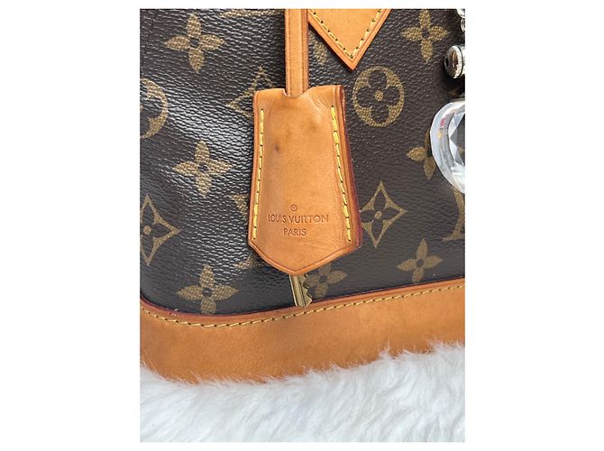 Borsa a mano Louis Vuitton Alma Marrone in cotone - vista 5