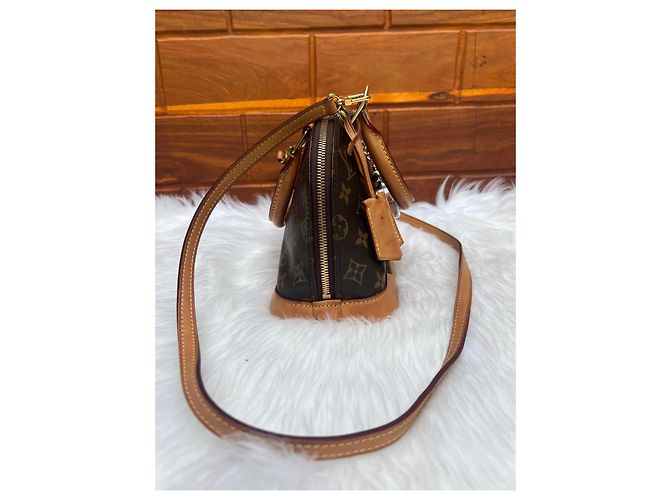 Borsa a mano Louis Vuitton Alma Marrone in cotone - vista 8