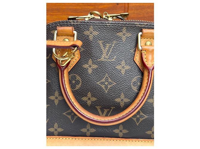Borsa a mano Louis Vuitton Alma Marrone in cotone - vista 9