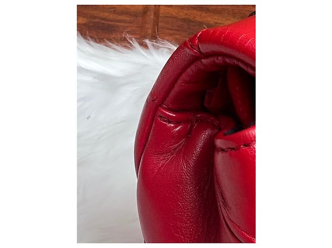 Borsa a mano Yves Saint Laurent rossa in cotone Rosso - vista 10