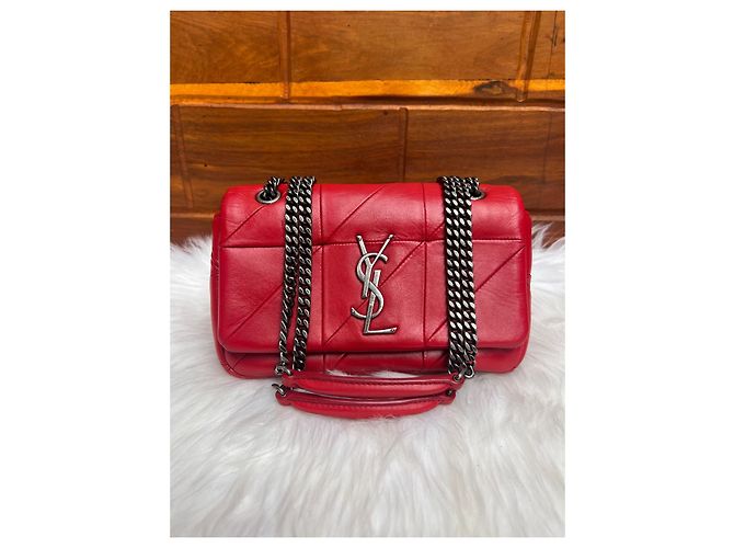 Borsa a mano Yves Saint Laurent rossa in cotone Rosso - vista 11