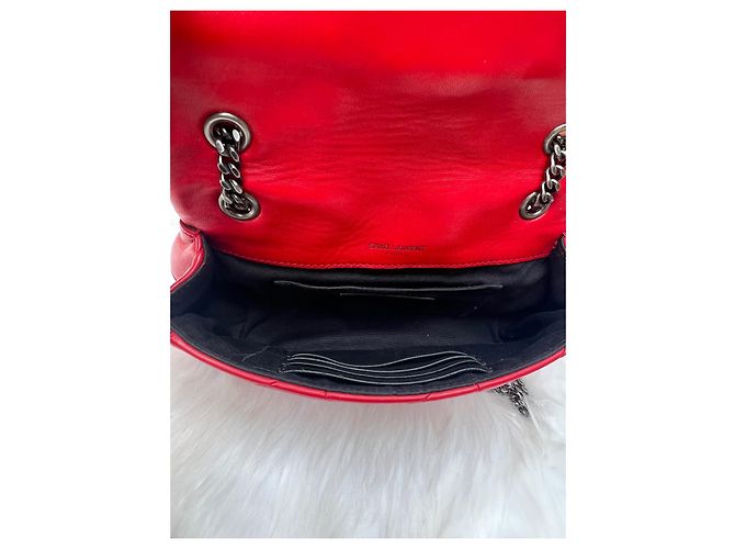 Borsa a mano Yves Saint Laurent rossa in cotone Rosso - vista 12