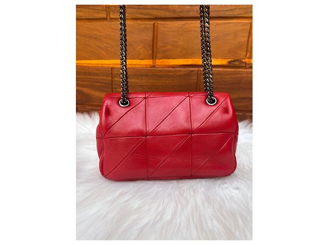 Borsa a mano Yves Saint Laurent rossa in cotone Rosso - vista 15