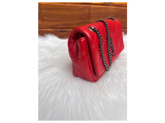 Borsa a mano Yves Saint Laurent rossa in cotone Rosso - vista 2