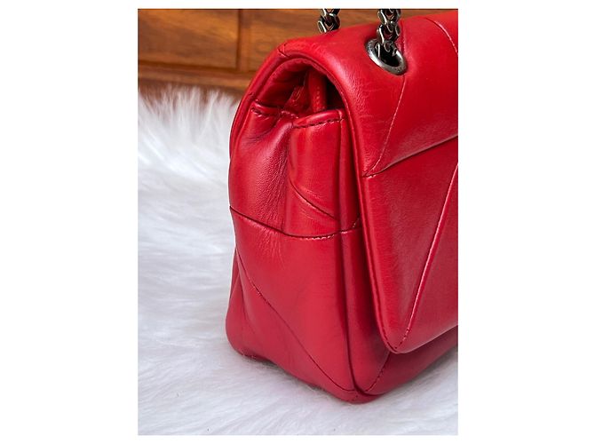 Borsa a mano Yves Saint Laurent rossa in cotone Rosso - vista 4