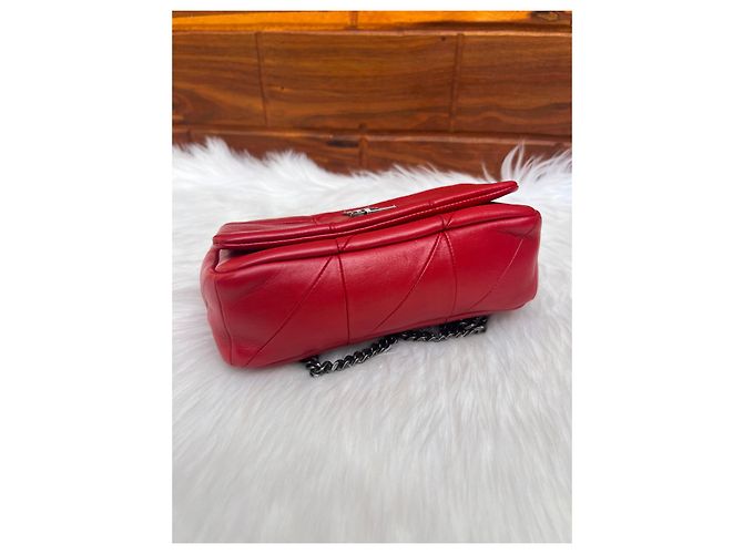 Borsa a mano Yves Saint Laurent rossa in cotone Rosso - vista 5