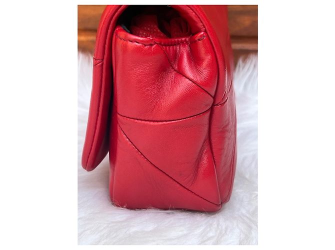 Borsa a mano Yves Saint Laurent rossa in cotone Rosso - vista 7