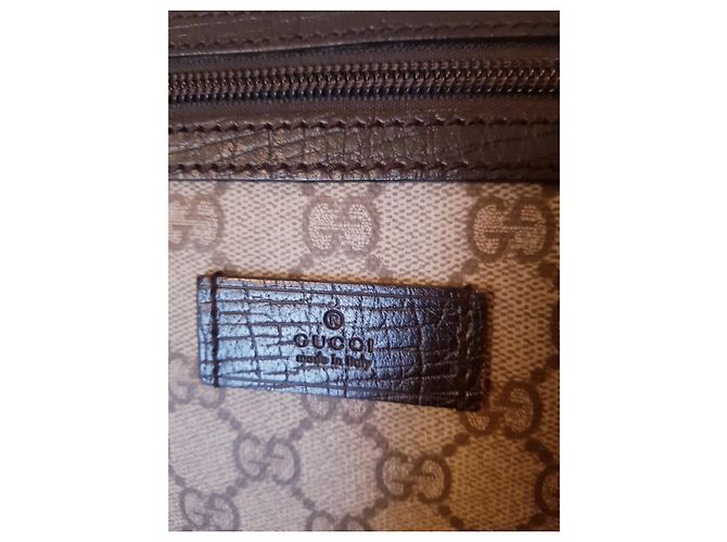 Gucci GG Supreme Pasta de couro bege - vista 12