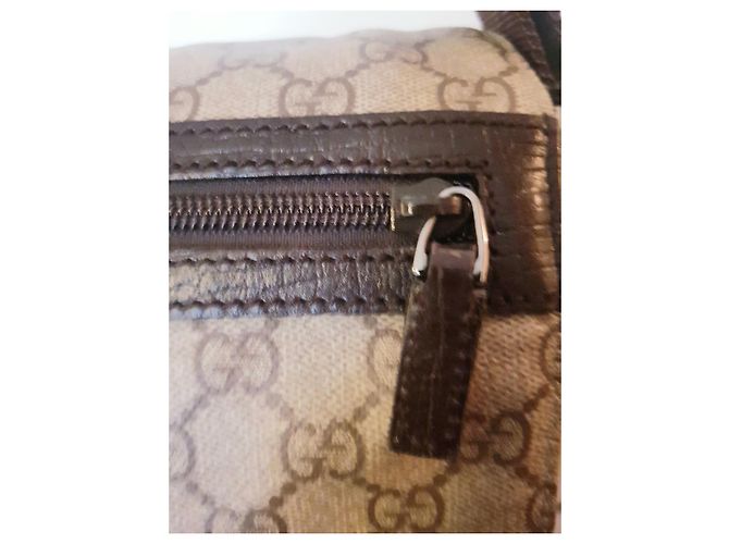 Gucci GG Supreme Pasta de couro bege - vista 5