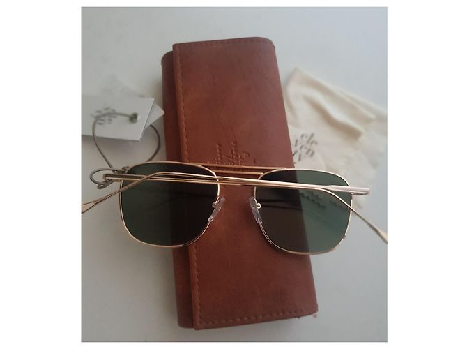 Autre Marque Eleventy Milano Sonnenbrille Hellgrün Metall - Ansicht 2