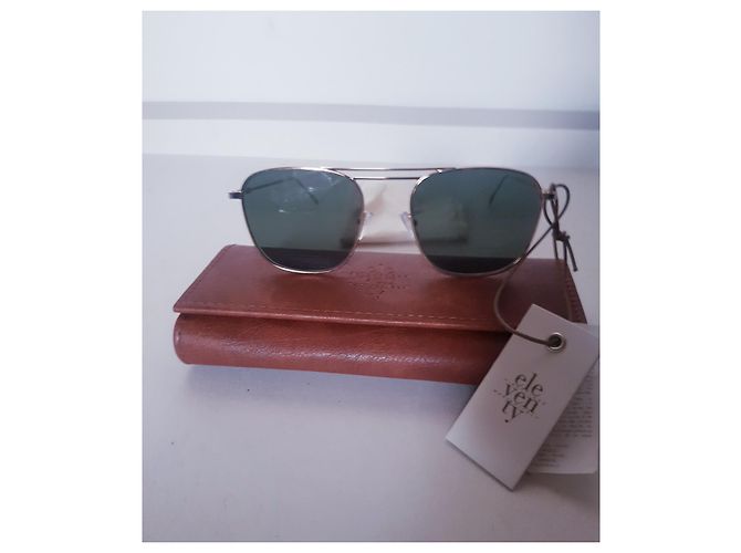 Autre Marque Eleventy Milano Sonnenbrille Hellgrün Metall - Ansicht 4
