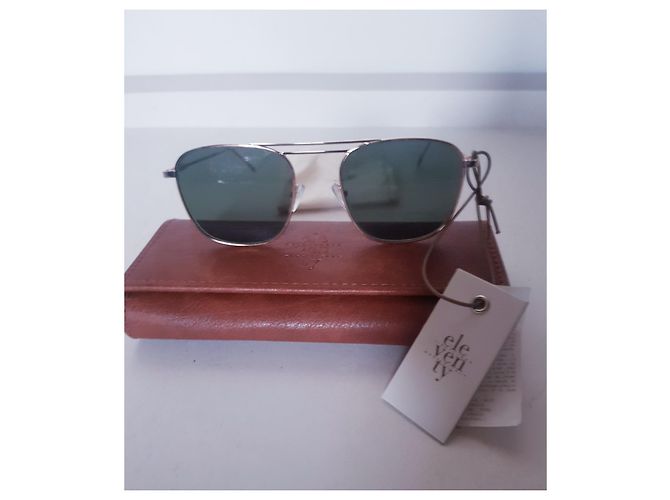 Autre Marque Eleventy Milano Sonnenbrille Hellgrün Metall - Ansicht 7