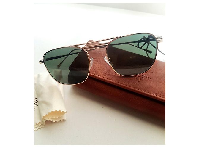 Autre Marque Eleventy Milano Sonnenbrille Hellgrün Metall - Ansicht 9