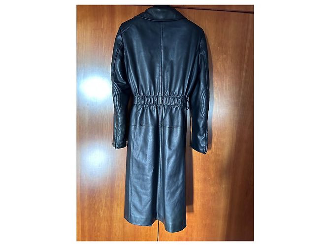 Escada Black Lambskin Coat Size 36 - view 2