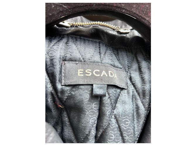 Escada Black Lambskin Coat Size 36 - view 6
