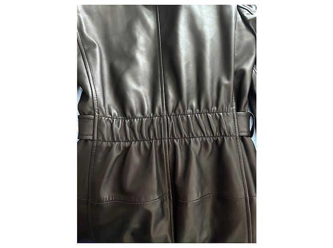 Escada Black Lambskin Coat Size 36 - view 8