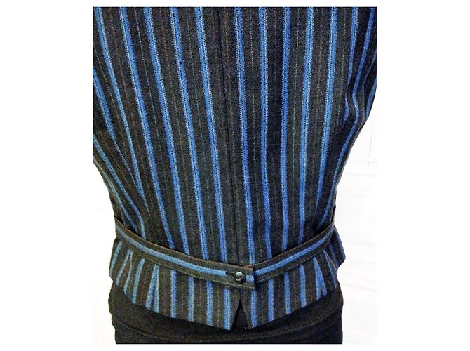 KENZO WESTE TRENDY BAYADERE WOLLBLATT T36/38 Anthrazitgrau - Ansicht 10
