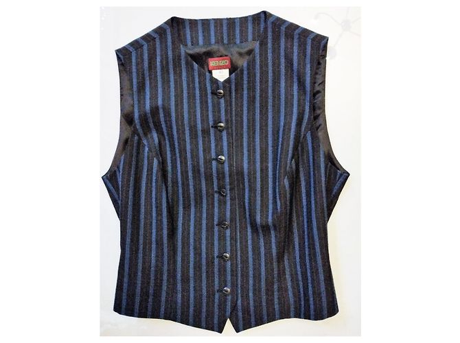 KENZO WESTE TRENDY BAYADERE WOLLBLATT T36/38 Anthrazitgrau - Ansicht 4