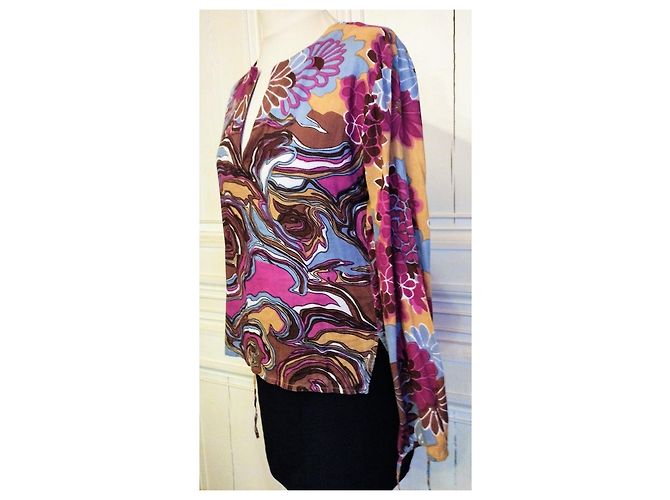 ANTIK BATIK DOPPELSEITIGE BLUSE BAROCK KRAWATTEN T 36/38 Mehrfarben - Ansicht 10