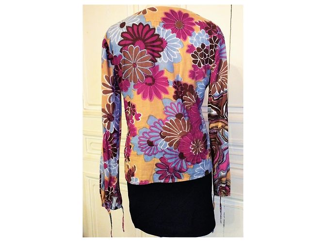 ANTIK BATIK DOPPELSEITIGE BLUSE BAROCK KRAWATTEN T 36/38 Mehrfarben - Ansicht 2