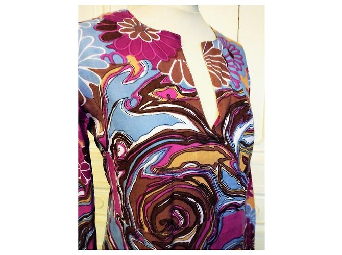 ANTIK BATIK DOPPELSEITIGE BLUSE BAROCK KRAWATTEN T 36/38 Mehrfarben - Ansicht 5