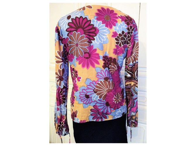 ANTIK BATIK DOPPELSEITIGE BLUSE BAROCK KRAWATTEN T 36/38 Mehrfarben - Ansicht 6