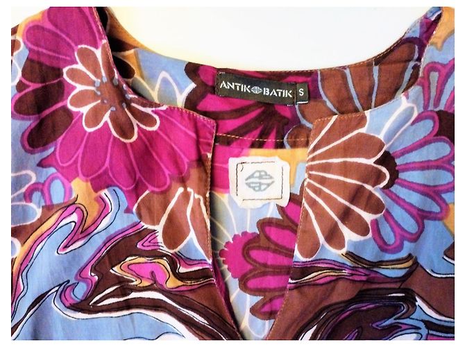 ANTIK BATIK DOPPELSEITIGE BLUSE BAROCK KRAWATTEN T 36/38 Mehrfarben - Ansicht 7