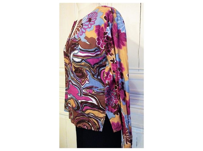 ANTIK BATIK DOPPELSEITIGE BLUSE BAROCK KRAWATTEN T 36/38 Mehrfarben - Ansicht 8