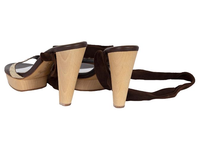 Barbara Bui Scarpe stringate in camoscio e pelle di serpente Marrone - vista 4