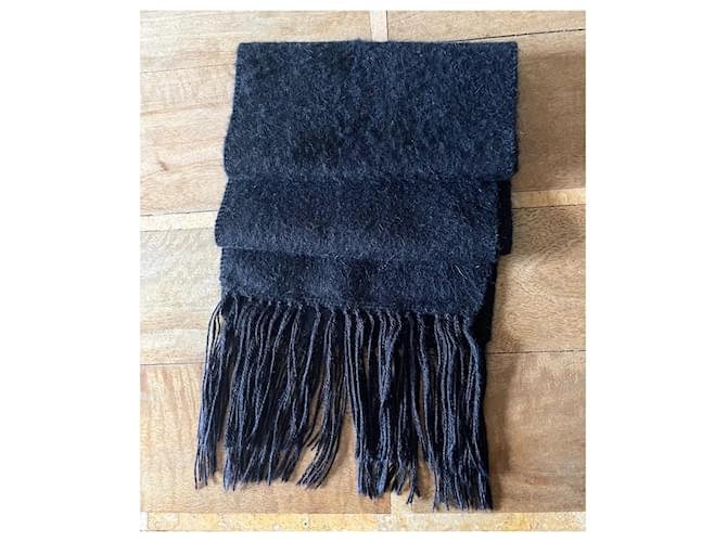 Autre Marque Sciarpa lunga in alpaca nera 25 X 200 cm Nero - vista 2
