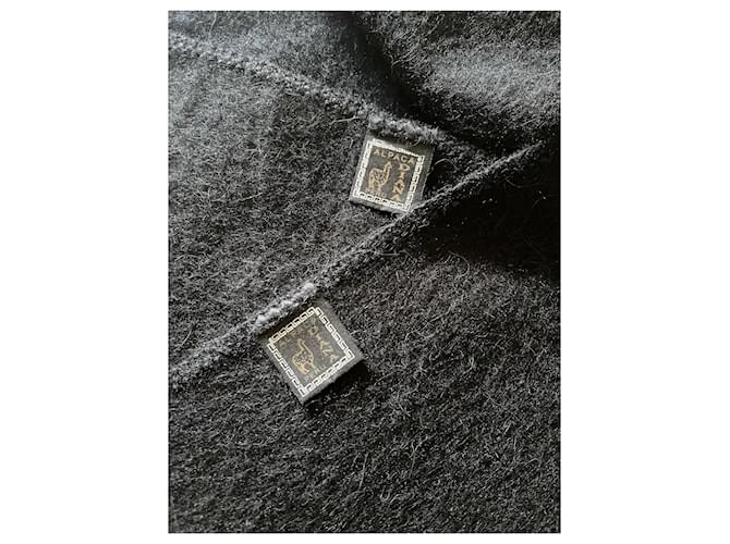 Autre Marque Sciarpa lunga in alpaca nera 25 X 200 cm Nero - vista 3