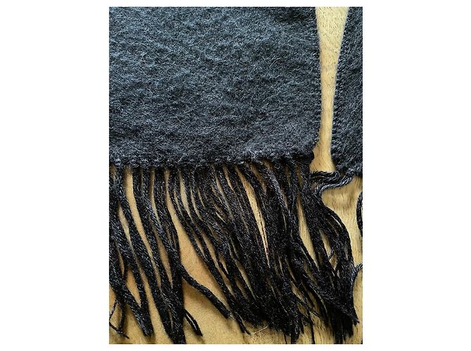 Autre Marque Sciarpa lunga in alpaca nera 25 X 200 cm Nero - vista 4