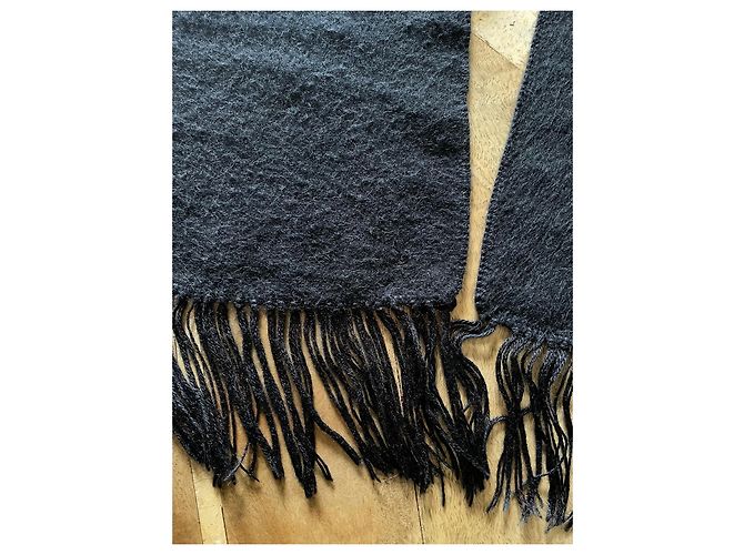 Autre Marque Sciarpa lunga in alpaca nera 25 X 200 cm Nero - vista 5