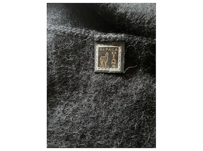 Autre Marque Sciarpa lunga in alpaca nera 25 X 200 cm Nero - vista 6