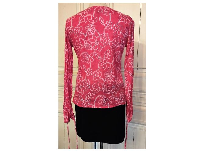 ANTIK BATIK BARROCO BLUSA FRAMBUESA ALGODÓN SÁBANA T 34/36 Rosa - vista 2