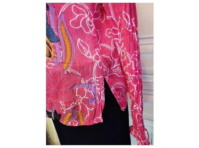 ANTIK BATIK BARROCO BLUSA FRAMBUESA ALGODÓN SÁBANA T 34/36 Rosa - vista 6