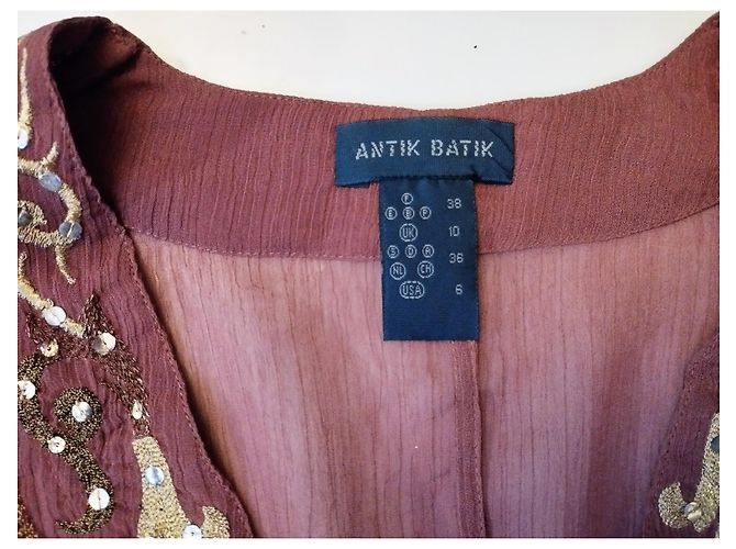 ANTIK BATIK BLUSE VOILE RAMBOISINE PAMPILLE LUREX ABENDGRÖSSE 38 Pink - Ansicht 11