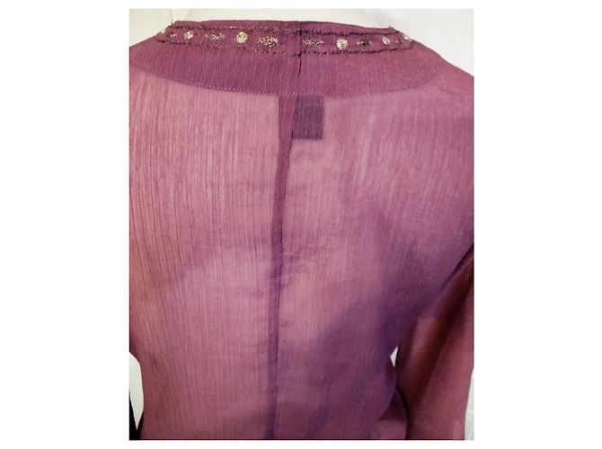 ANTIK BATIK BLUSE VOILE RAMBOISINE PAMPILLE LUREX ABENDGRÖSSE 38 Pink - Ansicht 7