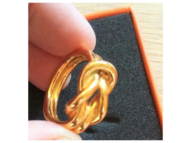 Hermès Anello sciarpa - Nodo marinaio dorato D'oro - vista 3