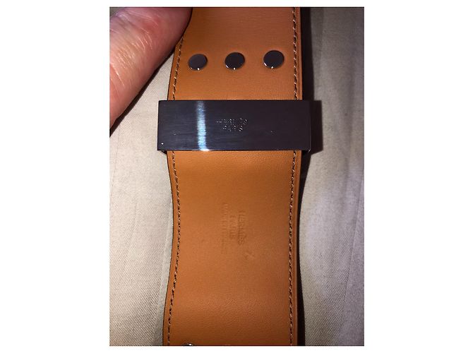 Pulsera Hermès Collar de perro beige de piel - vista 4