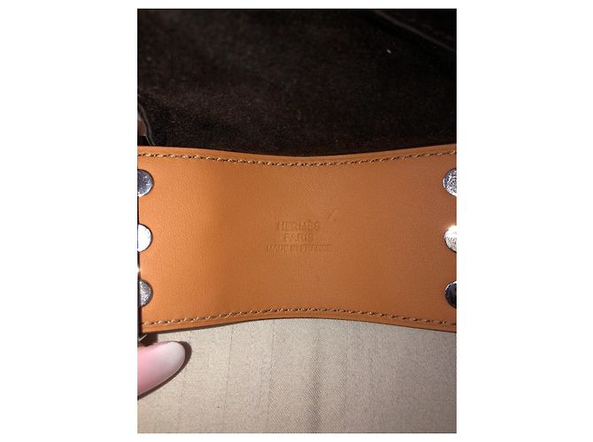 Pulsera Hermès Collar de perro beige de piel - vista 5