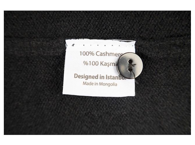 Autre Marque CashmereInLove Cardigan mit Schmucksteinen Schwarz - Ansicht 6