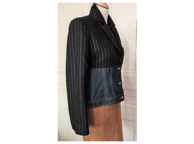Jean Paul Gaultier GAULTIER GIACCA DONNA TRENDY IN LANA E DENIM T 36/38 - vista 8